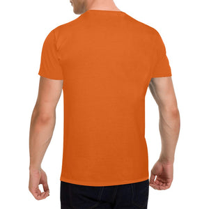 Patchwork Pup on Orange - Classic Men's T-Shirt