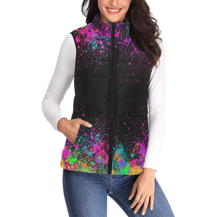 Paint Splatter - Women's Padded Cozy Vest