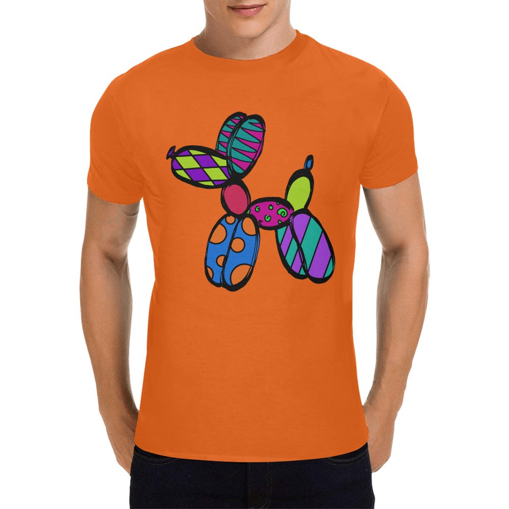 Patchwork Pup on Orange - Classic Men's T-Shirt