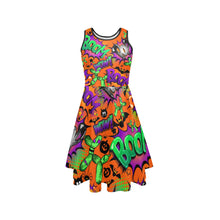 Load image into Gallery viewer, Fun Orange Halloween dress for Balloon Twisting and Face painting Entertainers