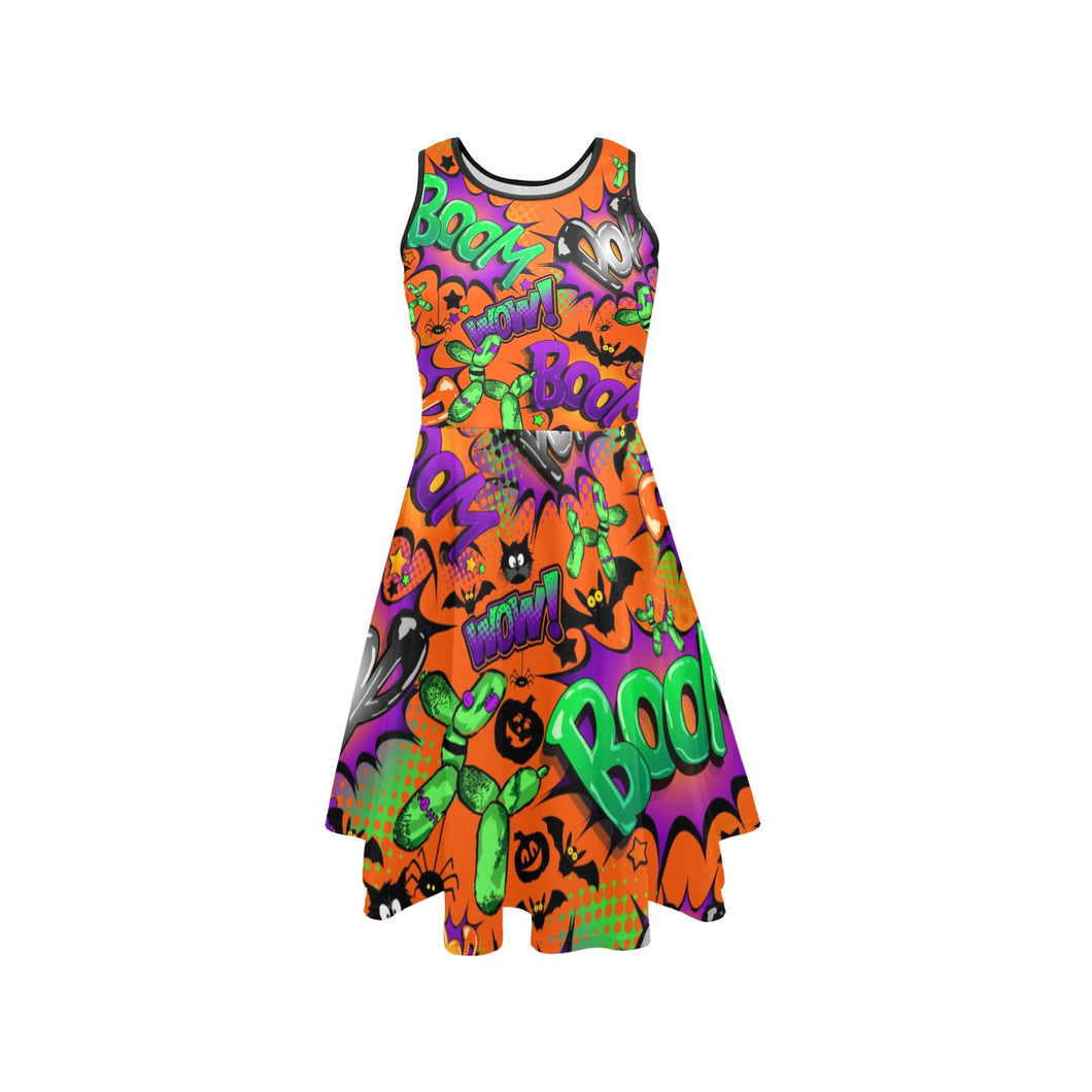 Fun Orange Halloween dress for Balloon Twisting and Face painting Entertainers