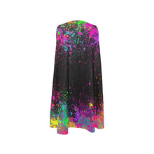 Load image into Gallery viewer, Paint splatter on Black Flared Shift Dress for Balloon Twisting