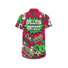 Load image into Gallery viewer, Christmas Balloon twisting shirt for professional balloon artists red with balloon dogs and snowmen