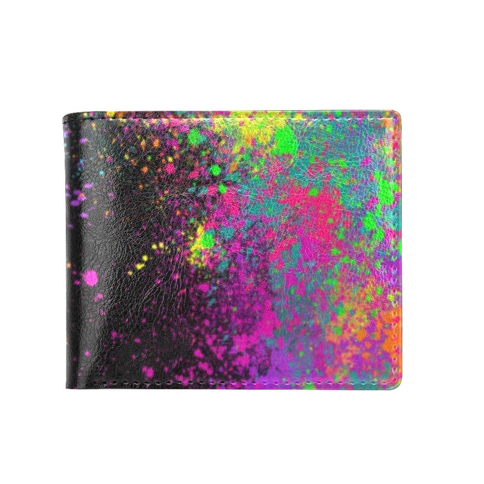 Paint Splatter on Black - Bifold Wallet with Coin Pocket