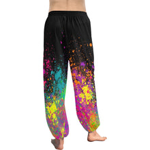 Load image into Gallery viewer, Face painter and artists harem pants with paint splatter design