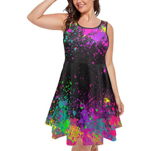 Load image into Gallery viewer, Paint Splatter Sleeveless Dress