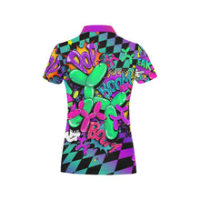 Load image into Gallery viewer, Colourful polo shirt for balloon twisting