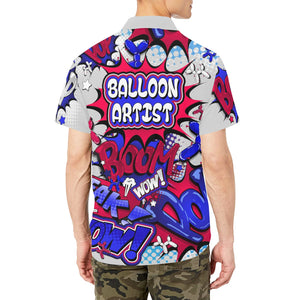 Red white and blue balloon dog shirt for balloon twisting
