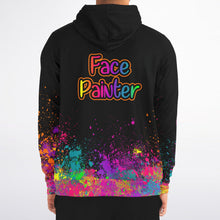 Load image into Gallery viewer, Face Painter on Paint Splatter - Premium Zip Hoodie