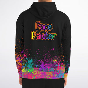 Face Painter on Paint Splatter - Premium Zip Hoodie