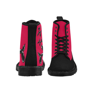 Red and Black boots for balloon twisting