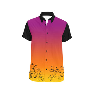 Fandango Sunrise Black Sleeves - Nate Short Sleeve Shirt (Small-5XL)