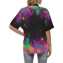 Load image into Gallery viewer, Paint Splatter Hawaiian shirt for face painters