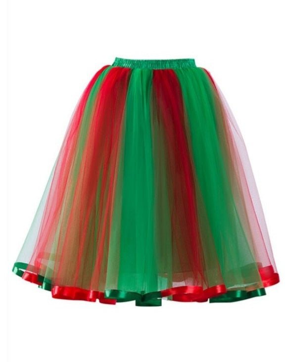Clowning Around - Red and Green Tulle Petticoat