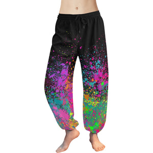 Paint Splatter Harem Pants for face painters and balloon twisters