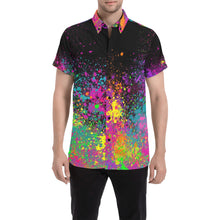 Load image into Gallery viewer, Paint splatter shirt for face painters, glitter artists and balloon twisting