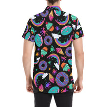 Load image into Gallery viewer, Colourful Party Shirt with rainbows, cup cakes, ice cream and donuts