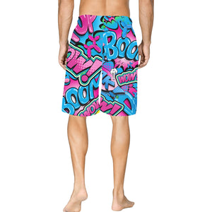 Balloon artist shorts with balloon dog design in pink and blue