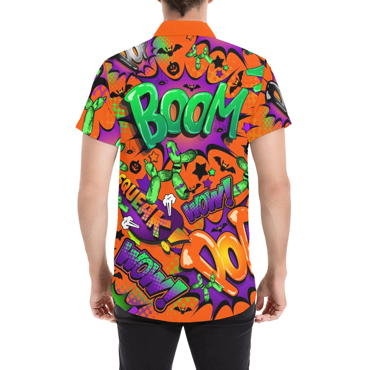 Orange Halloween Shirt with balloon dogs and more