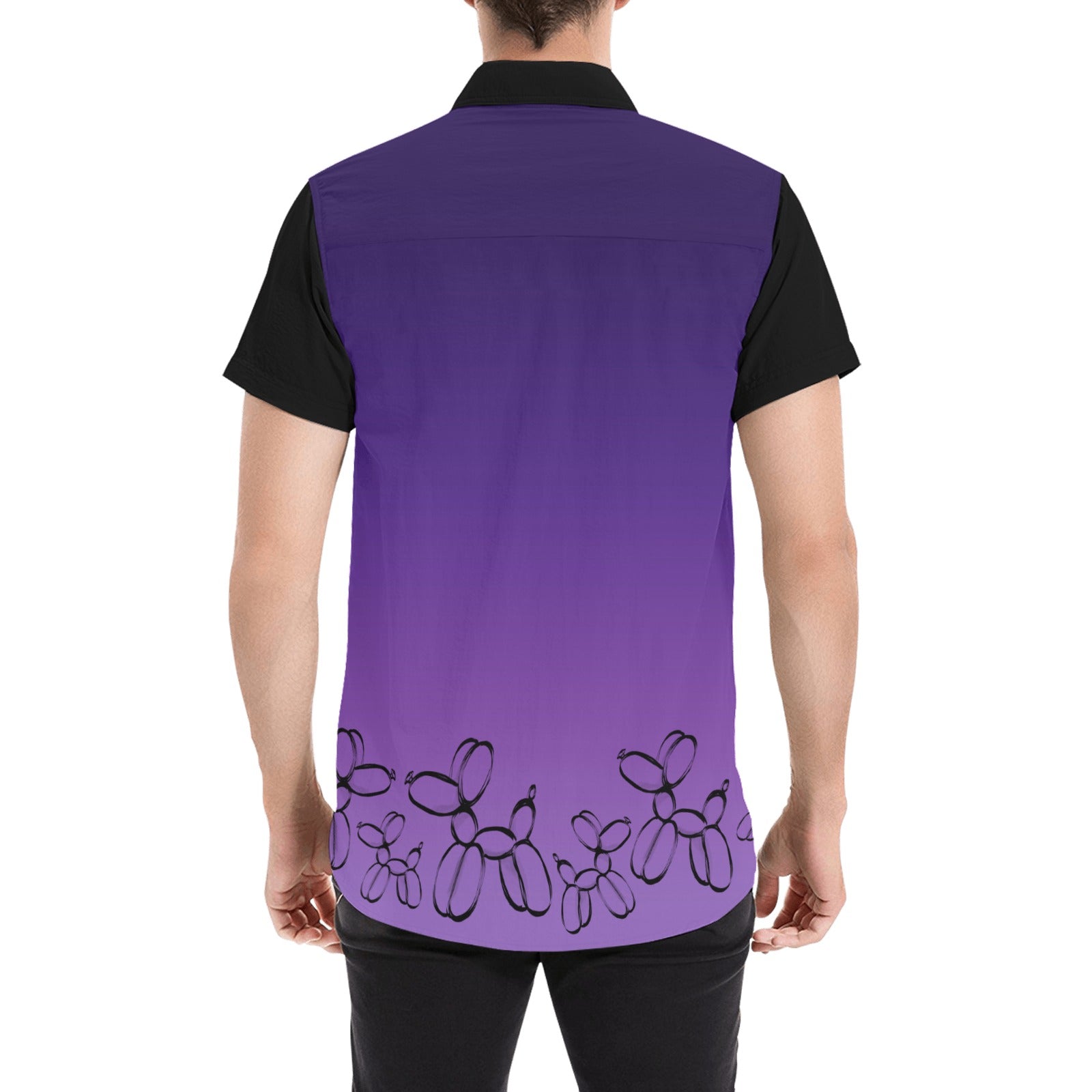 Purple bowling shirt with Balloon Dogs