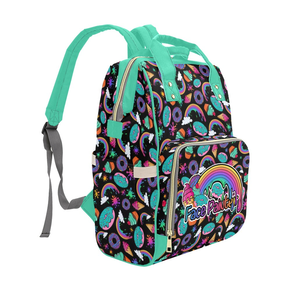 Colourful back pack for face painters and kids entertainers