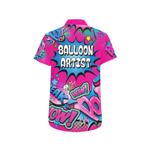 Pink Balloon artist shirt for balloon twisting and entertaining