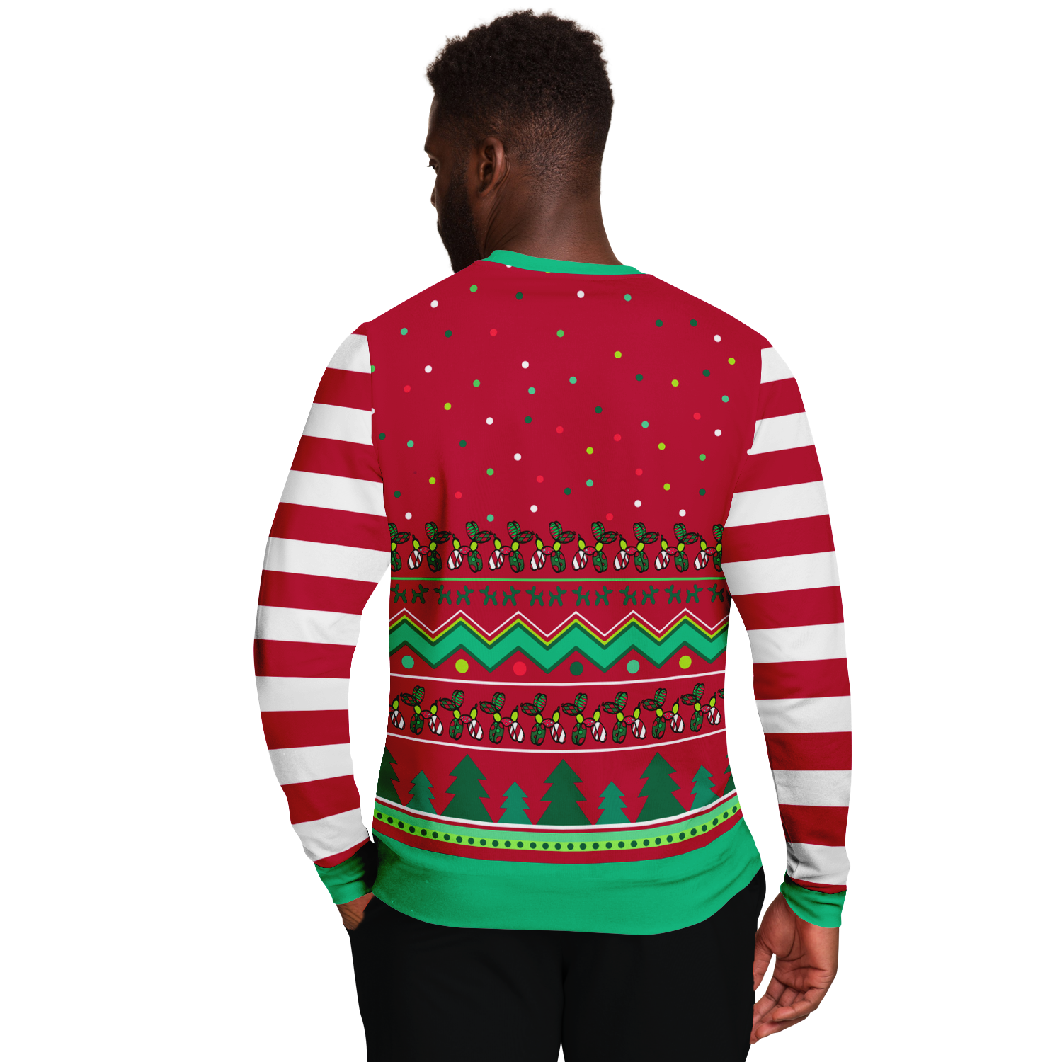 Candy Cane Arms Ugly Christmas Sweater Balloob Dog
