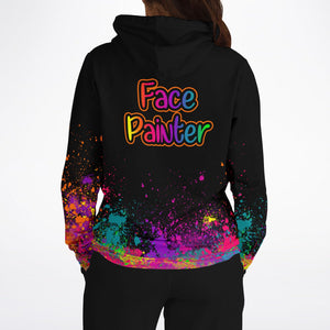 Face Painter hoodie with paint all over