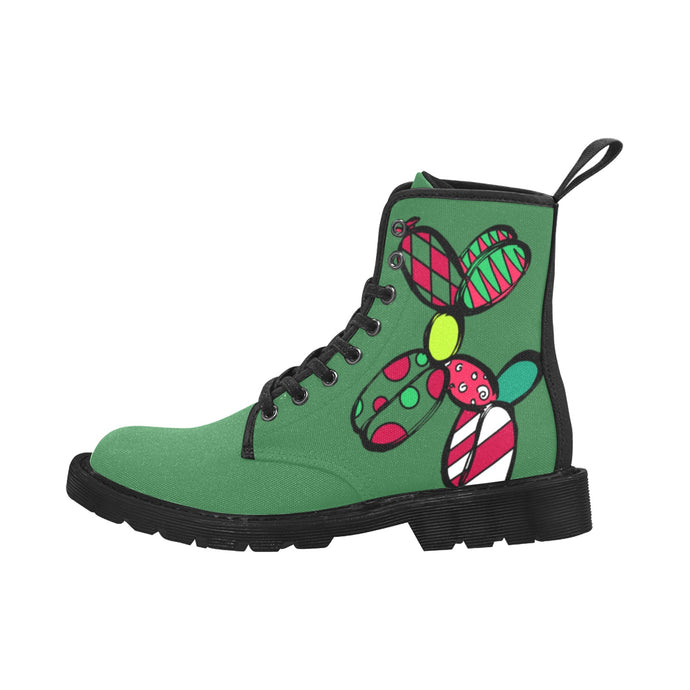 Patchwork on Green - Women's Ollie Combat Boots