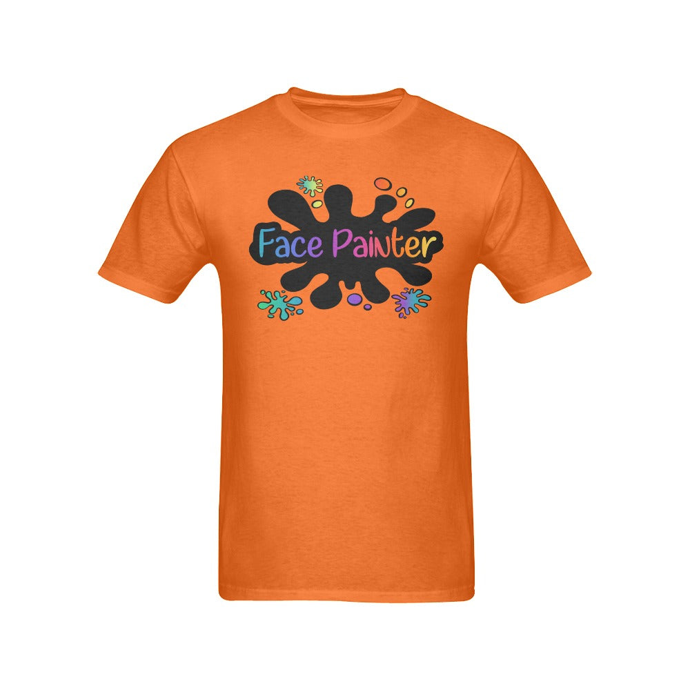 Orange Face Painter T-Shirt with paint splatter