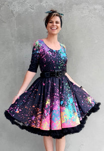 Paint Explosion on Black - Daisy Dress (XS - 2XL)