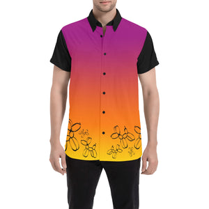 Fandango Sunrise Black Sleeves - Nate Short Sleeve Shirt (Small-5XL)
