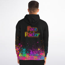 Load image into Gallery viewer, Face Painter on Paint Splatter - Premium Zip Hoodie