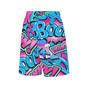 Shorts for face painters balloon artists and entertainers blue and pink balloon dogs
