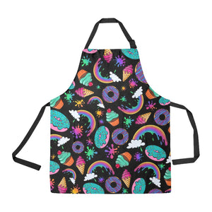 Apron for face painters. Cute rainbow and dessert design apron