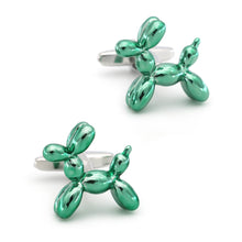 Load image into Gallery viewer, Green Balloon Dog Cufflinks