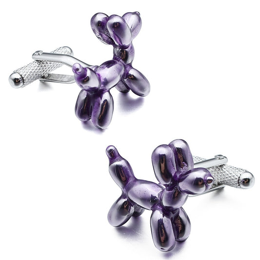 Balloon Dog Cufflinks - Purple