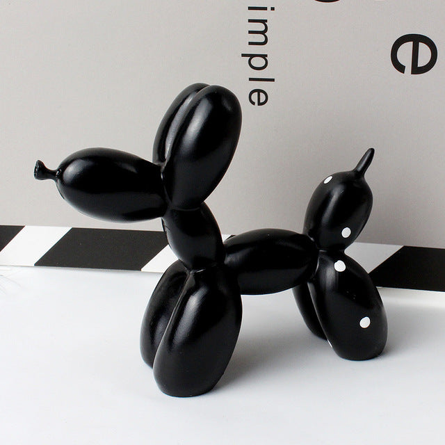 Black Balloon Dog Statue (with white polka dots)